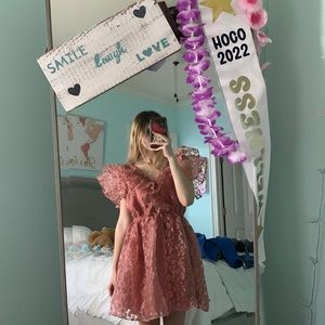 Pink mini dress